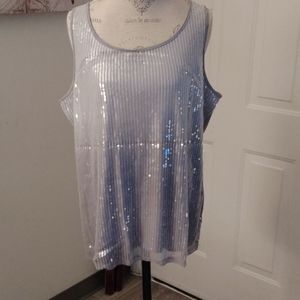 NWT - Sequined Gray Tank Top